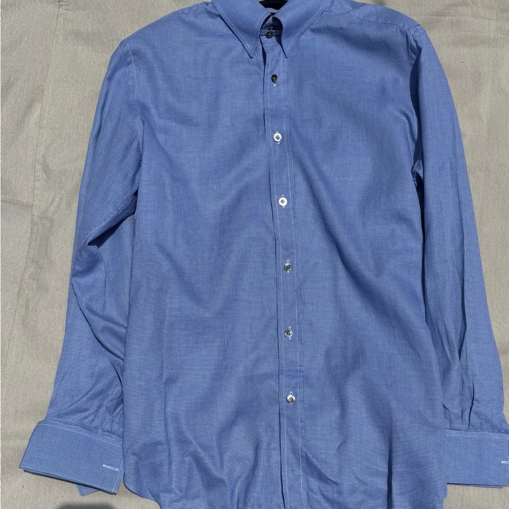 Tom Ford Blue Dress Shirt Classic Style 41/16 PURE LUXURY